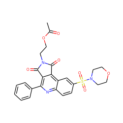 CC(=O)OCCN1C(=O)c2c(-c3ccccc3)nc3ccc(S(=O)(=O)N4CCOCC4)cc3c2C1=O ZINC000013644551