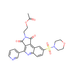 CC(=O)OCCN1C(=O)c2c(-c3cccnc3)nc3ccc(S(=O)(=O)N4CCOCC4)cc3c2C1=O ZINC000013644570