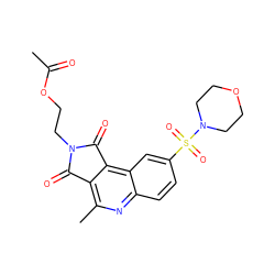 CC(=O)OCCN1C(=O)c2c(C)nc3ccc(S(=O)(=O)N4CCOCC4)cc3c2C1=O ZINC000006718487