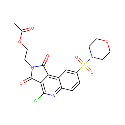 CC(=O)OCCN1C(=O)c2c(Cl)nc3ccc(S(=O)(=O)N4CCOCC4)cc3c2C1=O ZINC000013644559