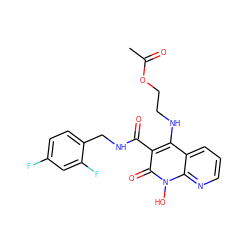 CC(=O)OCCNc1c(C(=O)NCc2ccc(F)cc2F)c(=O)n(O)c2ncccc12 ZINC000169352016