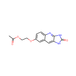 CC(=O)OCCOc1ccc2nc3[nH]c(=O)[nH]c3cc2c1 ZINC000013725690