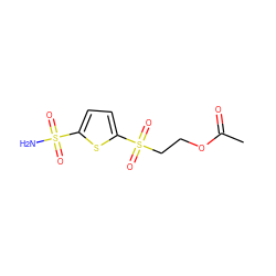 CC(=O)OCCS(=O)(=O)c1ccc(S(N)(=O)=O)s1 ZINC000013825349