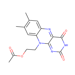 CC(=O)OCCn1c2nc(=O)[nH]c(=O)c-2nc2cc(C)c(C)cc21 ZINC000001666568