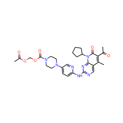 CC(=O)OCOC(=O)N1CCN(c2ccc(Nc3ncc4c(C)c(C(C)=O)c(=O)n(C5CCCC5)c4n3)nc2)CC1 ZINC001772649807