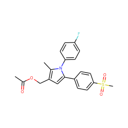 CC(=O)OCc1cc(-c2ccc(S(C)(=O)=O)cc2)n(-c2ccc(F)cc2)c1C ZINC000003814549