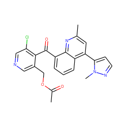 CC(=O)OCc1cncc(Cl)c1C(=O)c1cccc2c(-c3ccnn3C)cc(C)nc12 ZINC000043120777