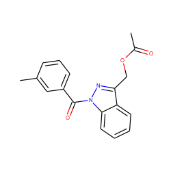 CC(=O)OCc1nn(C(=O)c2cccc(C)c2)c2ccccc12 ZINC000096273863