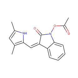 CC(=O)ON1C(=O)/C(=C\c2[nH]c(C)cc2C)c2ccccc21 ZINC000013671622