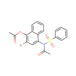 CC(=O)Oc1c(Br)cc(N(C(C)=O)S(=O)(=O)c2ccccc2)c2ccccc12 ZINC000000822145