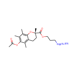 CC(=O)Oc1c(C)c(C)c2c(c1C)CC[C@@](C)(C(=O)OCCCN=[N+]=[N-])O2 ZINC000473136019