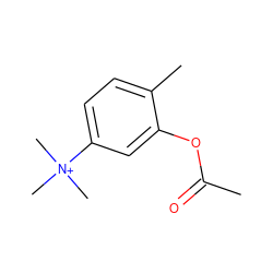 CC(=O)Oc1cc([N+](C)(C)C)ccc1C ZINC000013605080