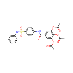 CC(=O)Oc1cc(C(=O)Nc2ccc(S(=O)(=O)Nc3ccccc3)cc2)cc(OC(C)=O)c1OC(C)=O ZINC000043079536