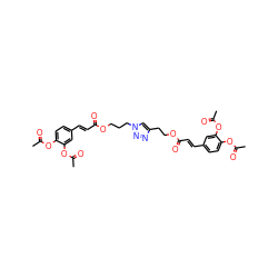 CC(=O)Oc1ccc(/C=C/C(=O)OCCCn2cc(CCOC(=O)/C=C/c3ccc(OC(C)=O)c(OC(C)=O)c3)nn2)cc1OC(C)=O ZINC000473136022