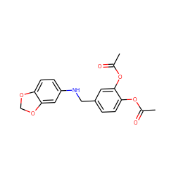 CC(=O)Oc1ccc(CNc2ccc3c(c2)OCO3)cc1OC(C)=O ZINC000064479818