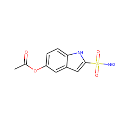 CC(=O)Oc1ccc2[nH]c(S(N)(=O)=O)cc2c1 ZINC000027878921