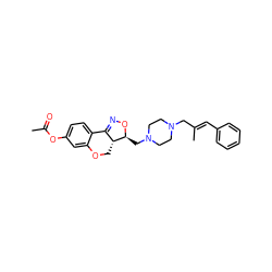 CC(=O)Oc1ccc2c(c1)OC[C@@H]1C2=NO[C@H]1CN1CCN(C/C(C)=C/c2ccccc2)CC1 ZINC000022933293