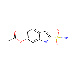 CC(=O)Oc1ccc2cc(S(N)(=O)=O)[nH]c2c1 ZINC000027874738