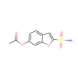 CC(=O)Oc1ccc2cc(S(N)(=O)=O)oc2c1 ZINC000027866126