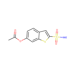 CC(=O)Oc1ccc2cc(S(N)(=O)=O)sc2c1 ZINC000005166883