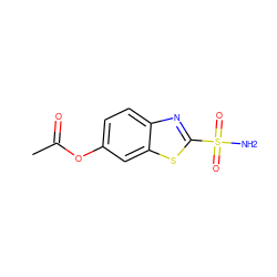 CC(=O)Oc1ccc2nc(S(N)(=O)=O)sc2c1 ZINC000026496853