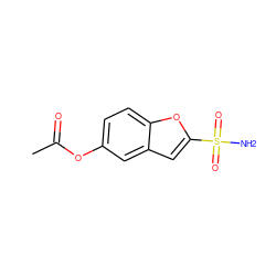 CC(=O)Oc1ccc2oc(S(N)(=O)=O)cc2c1 ZINC000027865466