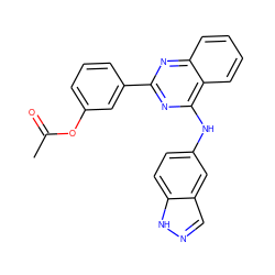 CC(=O)Oc1cccc(-c2nc(Nc3ccc4[nH]ncc4c3)c3ccccc3n2)c1 ZINC000114769618