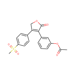 CC(=O)Oc1cccc(C2=C(c3ccc(S(C)(=O)=O)cc3)COC2=O)c1 ZINC000013818518