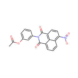 CC(=O)Oc1cccc(N2C(=O)c3cccc4c([N+](=O)[O-])ccc(c34)C2=O)c1 ZINC000000829497