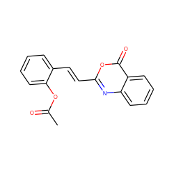 CC(=O)Oc1ccccc1/C=C/c1nc2ccccc2c(=O)o1 ZINC000004546570