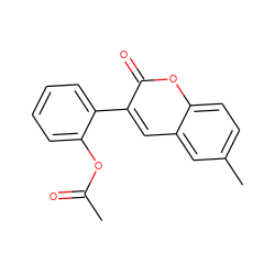 CC(=O)Oc1ccccc1-c1cc2cc(C)ccc2oc1=O ZINC000653775547