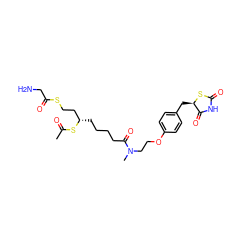 CC(=O)S[C@@H](CCCCC(=O)N(C)CCOc1ccc(C[C@H]2SC(=O)NC2=O)cc1)CCSC(=O)CN ZINC000036757834