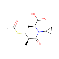 CC(=O)SC[C@H](C)C(=O)N(C1CC1)[C@@H](C)C(=O)O ZINC000027721657