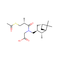 CC(=O)SC[C@H](C)C(=O)N(CC(=O)O)C[C@H]1C[C@H]2C[C@@H]([C@@H]1C)C2(C)C ZINC000027725109