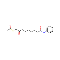 CC(=O)SCC(=O)CCCCCCC(=O)Nc1ccccc1 ZINC000029133218