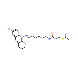 CC(=O)SCCC(=O)NCCCCCCNc1c2c(nc3cc(Cl)ccc13)CCCC2 ZINC000084725881