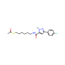 CC(=O)SCCCCCCNC(=O)c1cc(-c2ccc(F)cc2)nn1C ZINC000653691065