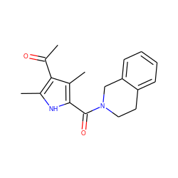 CC(=O)c1c(C)[nH]c(C(=O)N2CCc3ccccc3C2)c1C ZINC000000429475