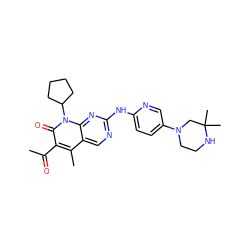 CC(=O)c1c(C)c2cnc(Nc3ccc(N4CCNC(C)(C)C4)cn3)nc2n(C2CCCC2)c1=O ZINC000013641676