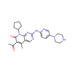 CC(=O)c1c(C)c2cnc(Nc3ccc(N4CCNCC4)cn3)nc2n(C2CCCC2)c1=O ZINC000003938686