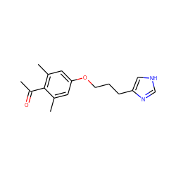 CC(=O)c1c(C)cc(OCCCc2c[nH]cn2)cc1C ZINC000013814605