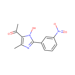 CC(=O)c1c(C)nc(-c2cccc([N+](=O)[O-])c2)n1O ZINC000001056819