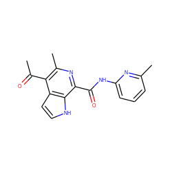 CC(=O)c1c(C)nc(C(=O)Nc2cccc(C)n2)c2[nH]ccc12 ZINC000101539894