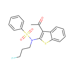 CC(=O)c1c(N(CCCF)S(=O)(=O)c2ccccc2)sc2ccccc12 ZINC000115234120