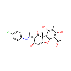 CC(=O)c1c(O)c(C)c(O)c2c1OC1=CC(=O)/C(=C(/C)Nc3ccc(Cl)cc3)C(=O)[C@@]12C ZINC000103027575