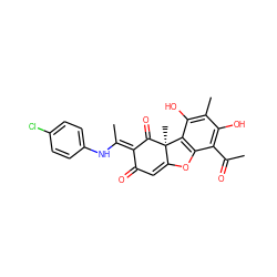 CC(=O)c1c(O)c(C)c(O)c2c1OC1=CC(=O)/C(=C(/C)Nc3ccc(Cl)cc3)C(=O)[C@]12C ZINC000103023396