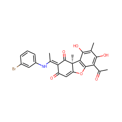 CC(=O)c1c(O)c(C)c(O)c2c1OC1=CC(=O)/C(=C(/C)Nc3cccc(Br)c3)C(=O)[C@]12C ZINC000103028177