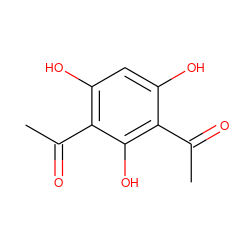 CC(=O)c1c(O)cc(O)c(C(C)=O)c1O ZINC000000157843