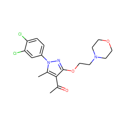 CC(=O)c1c(OCCN2CCOCC2)nn(-c2ccc(Cl)c(Cl)c2)c1C ZINC000035943097