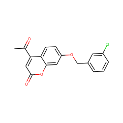 CC(=O)c1cc(=O)oc2cc(OCc3cccc(Cl)c3)ccc12 ZINC000103243547